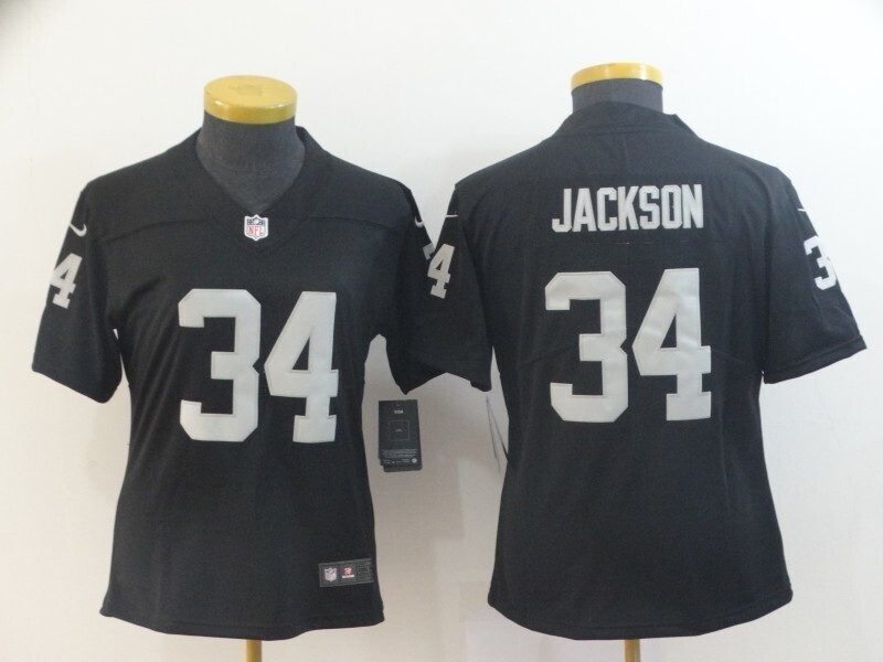Women 2026 Oakland Raiders #34 Jackson Black Nike Limited NFL Jersey 2026001->women nfl jersey->Women Jersey